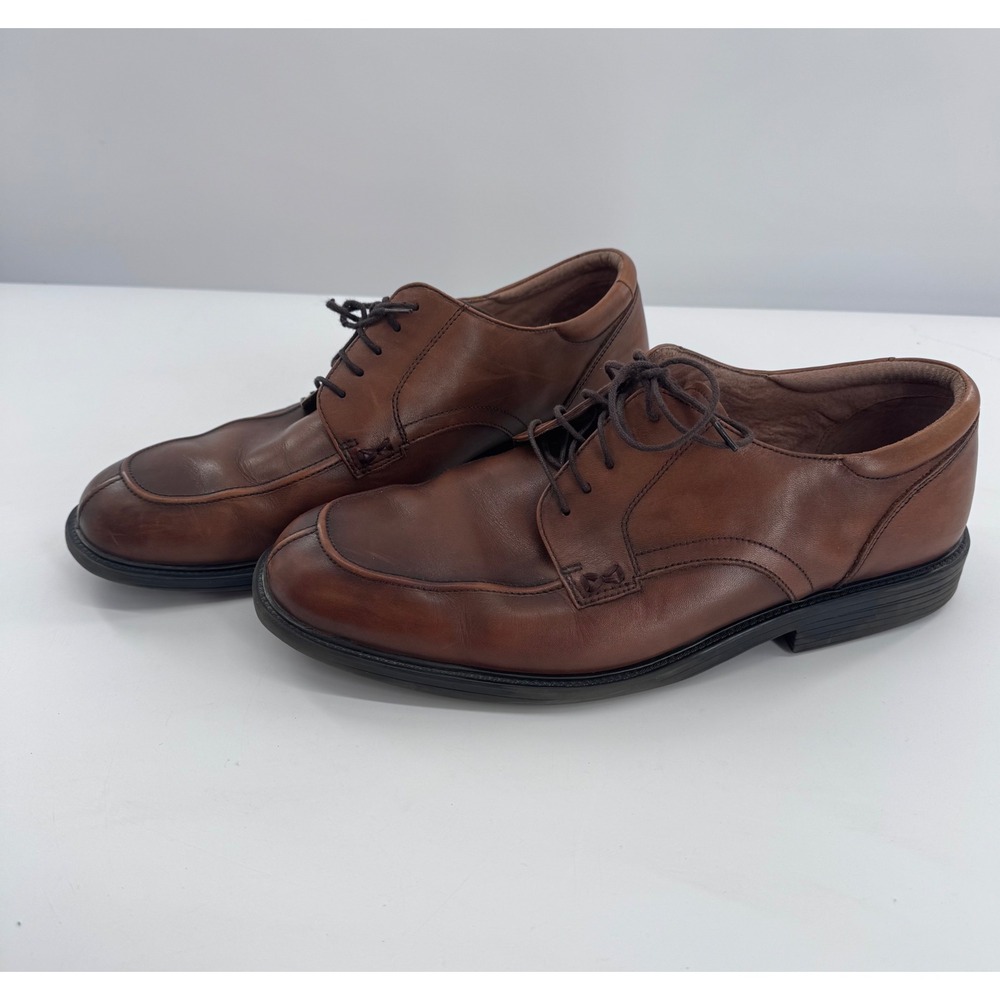 Bostonian Leather Oxford Shoes Men 12W Brown Split Toe‎ Lace Up Derby 28966